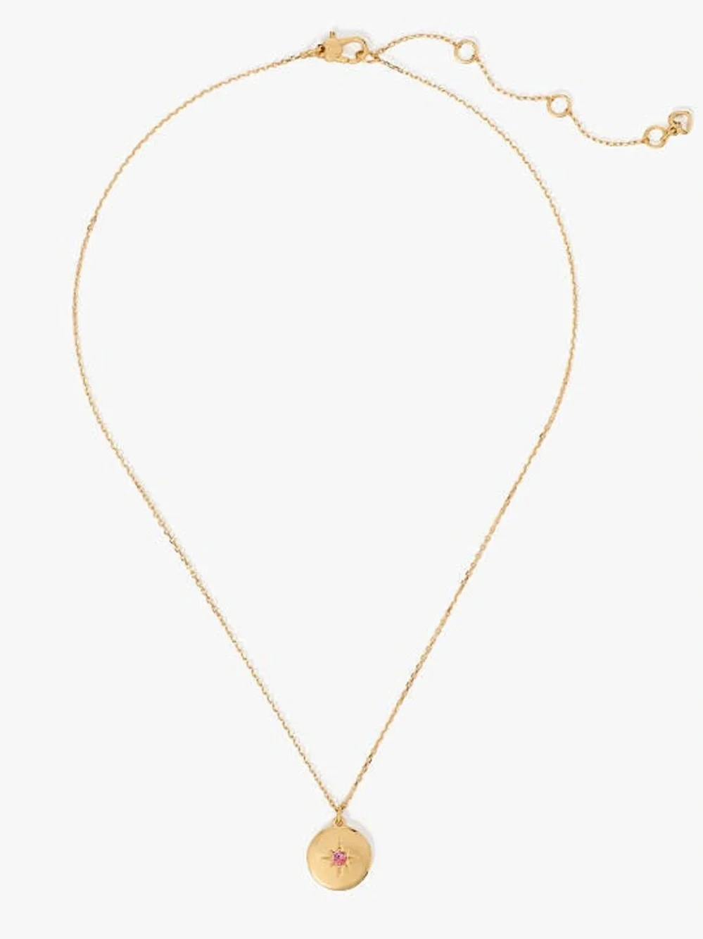 NWT $68 kate spade The Color Spark Collection Pink Peace Medallion Necklace